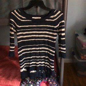 Mavy blue and white striped shirt for women
